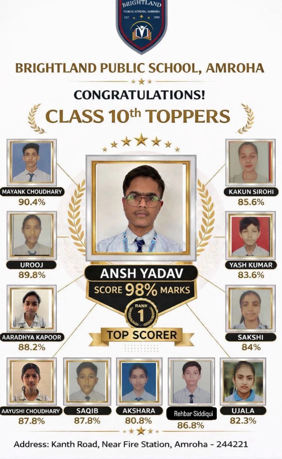 CLASS X ACHEIVERS 2026 | Brightland Public School